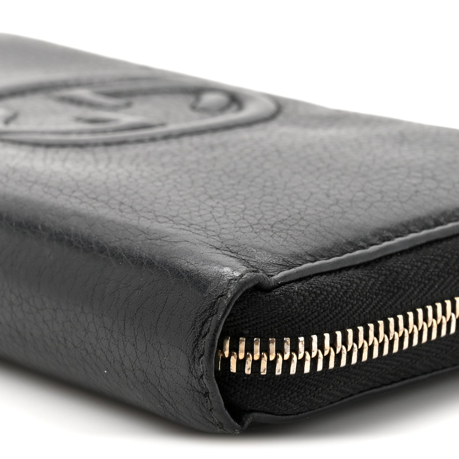 Gucci Pebbled Calfskin Soho Zip Around Wallet Black 10 of 11