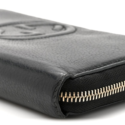 Gucci Pebbled Calfskin Soho Zip Around Wallet Black 10 of 11
