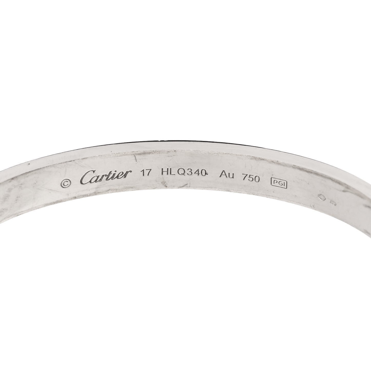 18K White Gold LOVE Bracelet 17