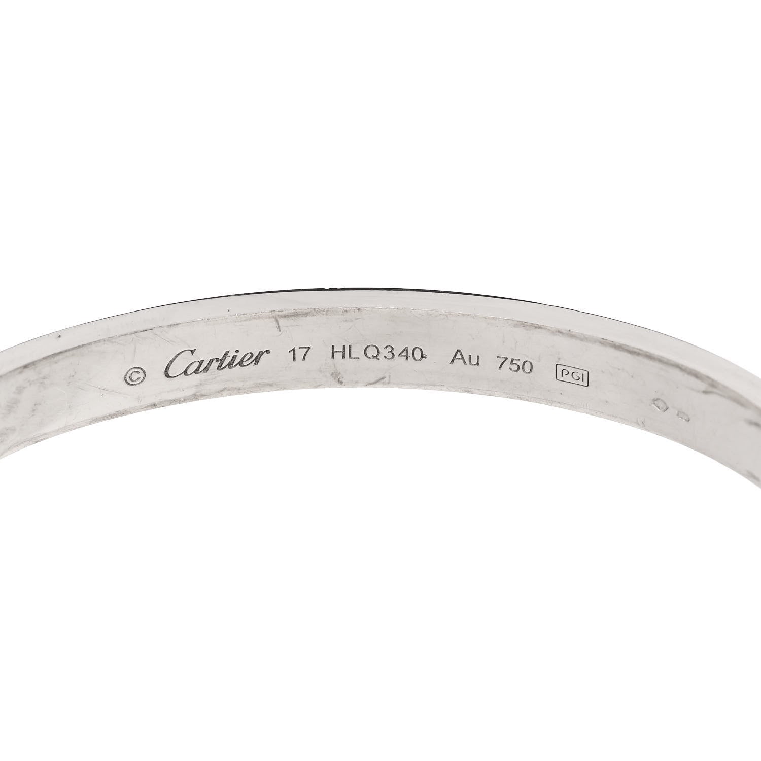 Cartier 18K White Gold LOVE Bracelet 17 6 of 9