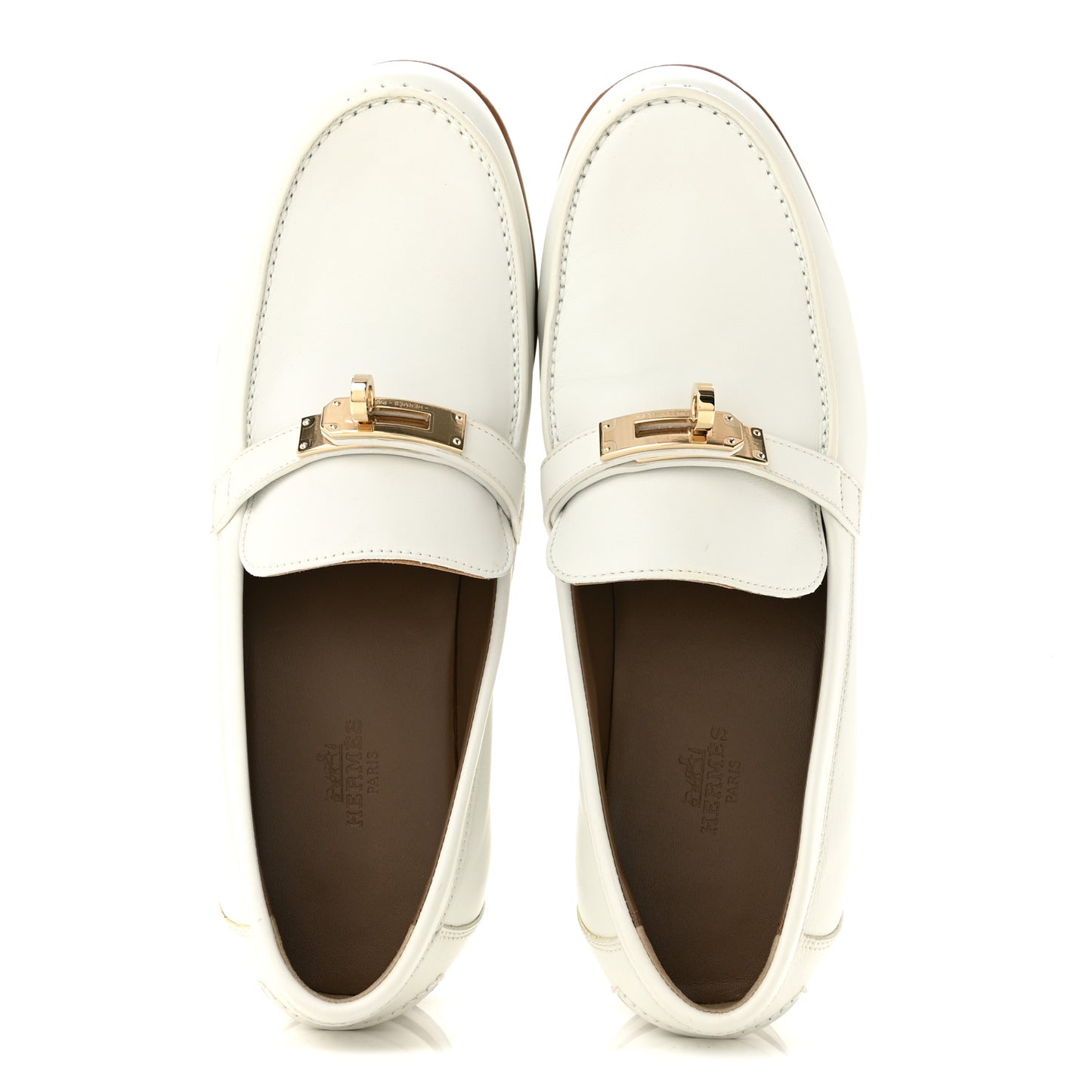 Calfskin Womens Destin Loafers 38 White