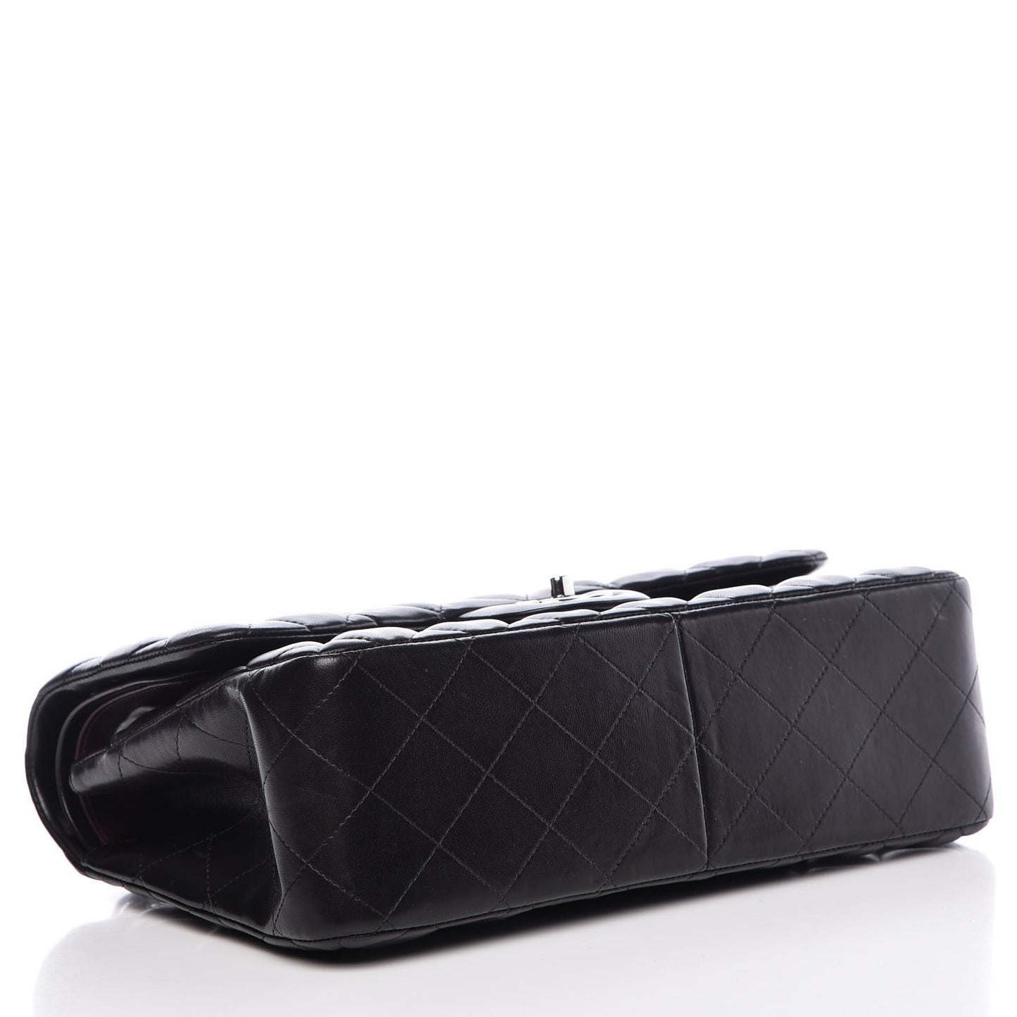 Lambskin Quilted Jumbo Double Flap Black