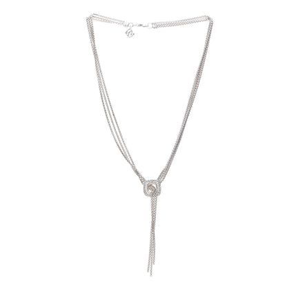 David Yurman Sterling Silver Diamond 14mm Waterfall Lariat Necklace 3 of 5