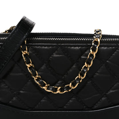 Chanel Aged Calfskin Quilted Small Gabrielle Clutch With Chain Black 9 of 11