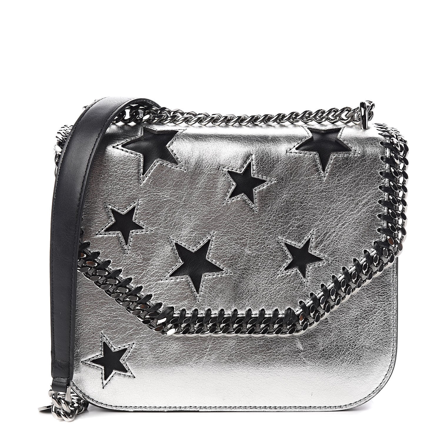 Stella McCartney Metallic Alter Nappa Medium Star Falabella Box Shoulder Bag Silver 1 of 16