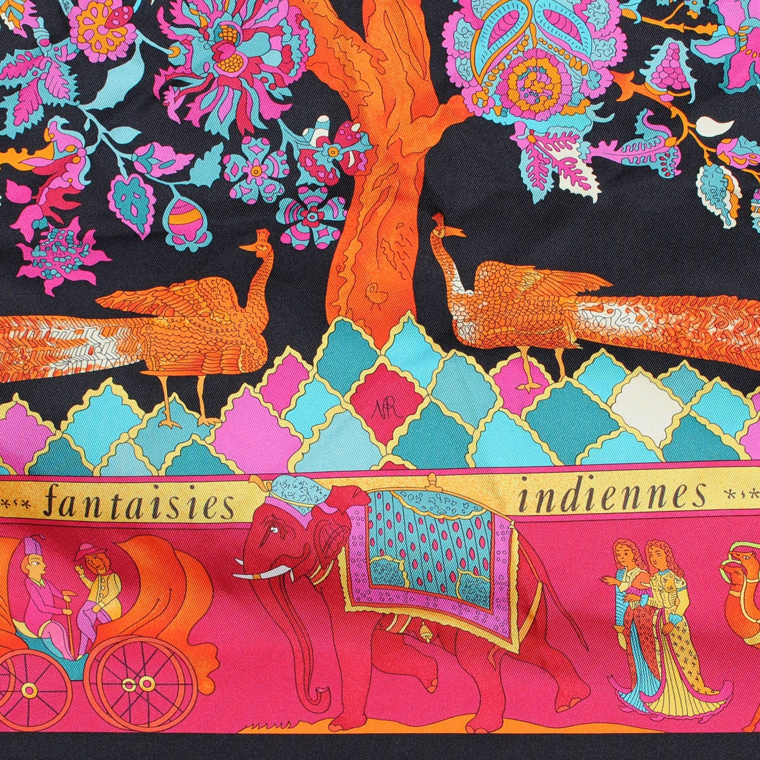 Hermes Silk Fantaisies Indiennes Scarf 90 3 of 7