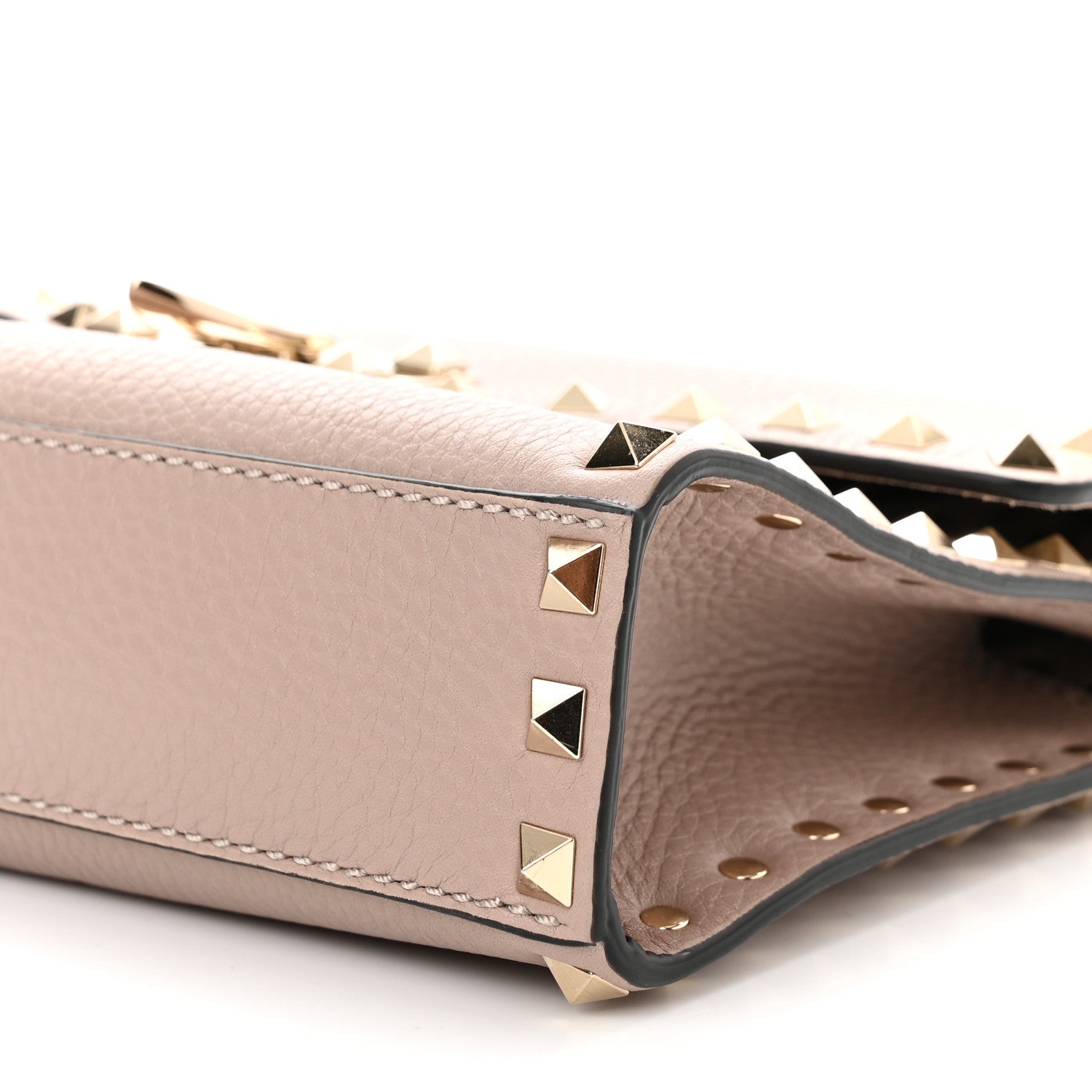 Valentino Garavani Pebbled Calfskin Medium Rockstud Flip Lock Crossbody Bag Poudre 8 of 9