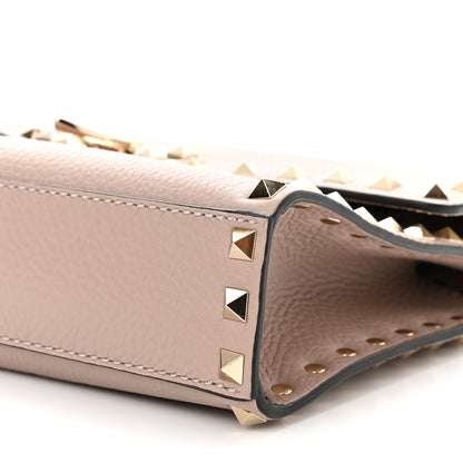 Valentino Garavani Pebbled Calfskin Medium Rockstud Flip Lock Crossbody Bag Poudre 8 of 9