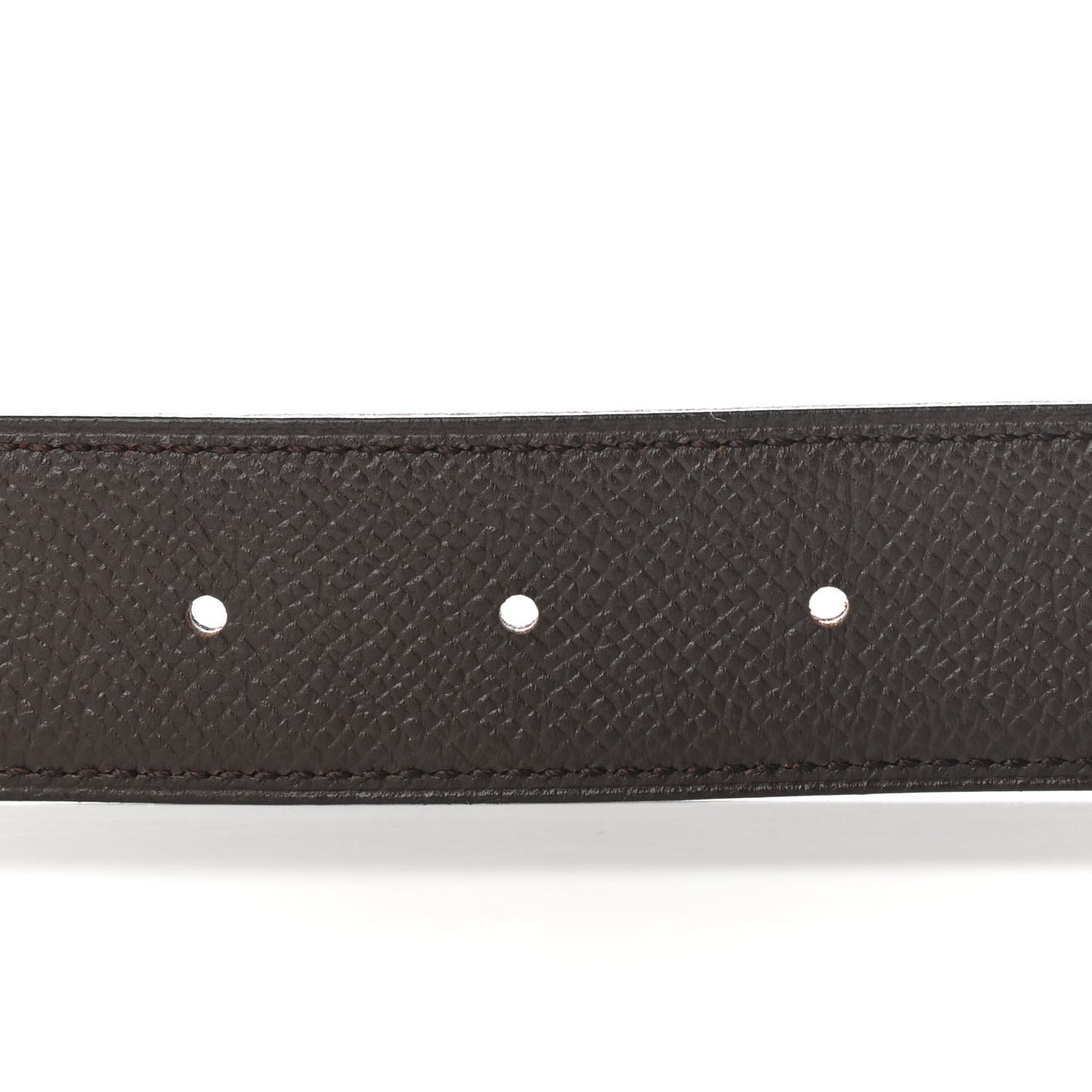 Epsom 32mm Belt Strap 90 Rouge H Chocolate