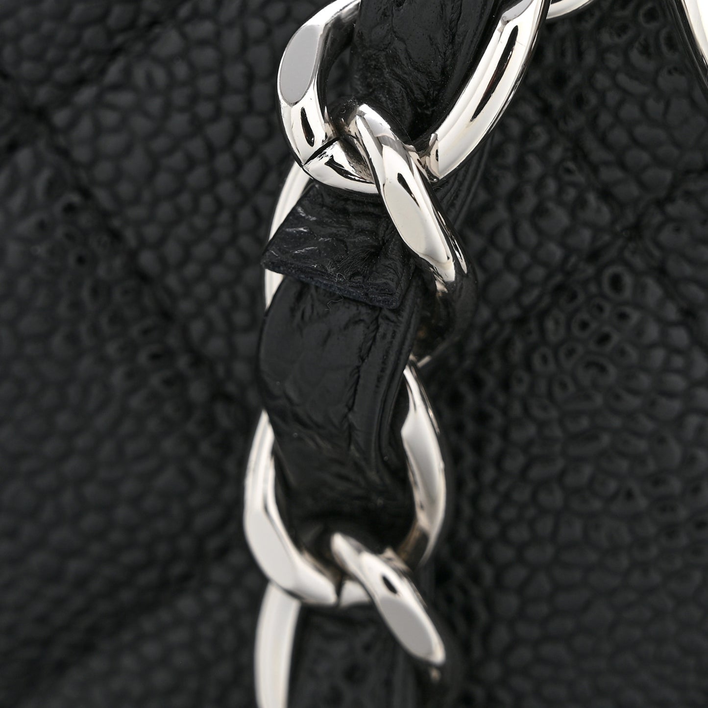 Caviar Quilted Grand Shopping Tote GST Black