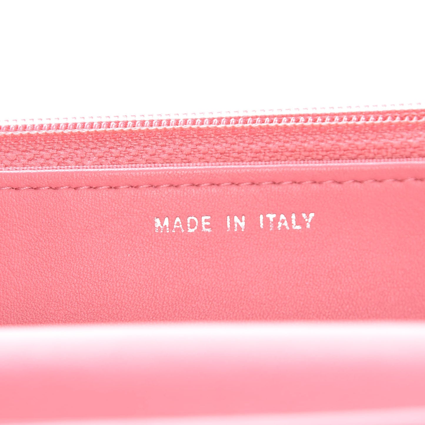 Calfskin Chevron Quilted Boy Wallet On Chain WOC Pink