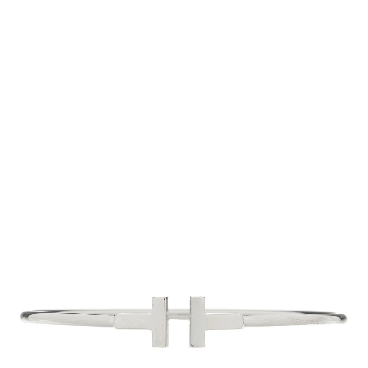 Tiffany 18K White Gold T Wire Bracelet 1 of 4