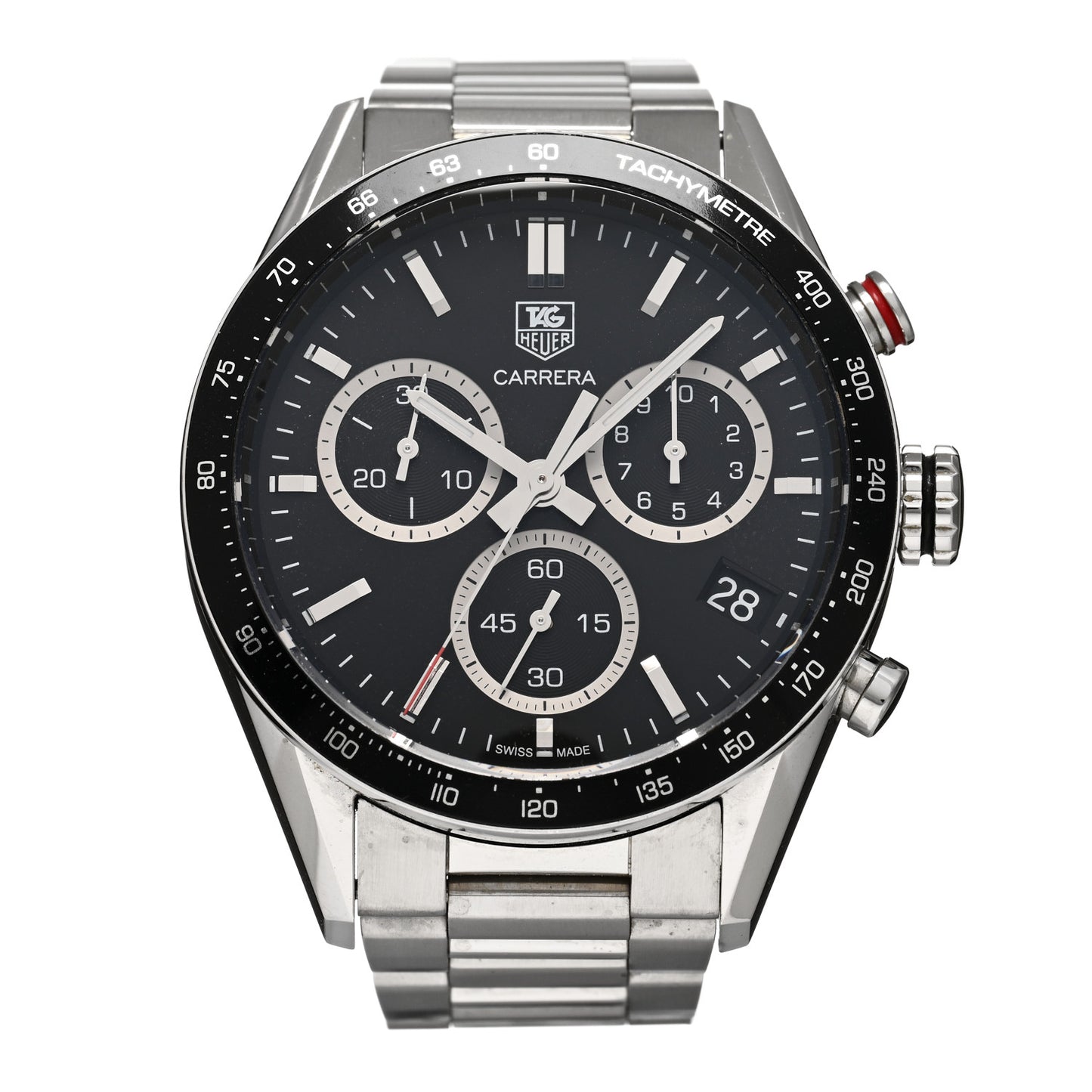 Stainless Steel 44mm Carrera Panamericana Chronograph Automatic Watch Black CV1A10