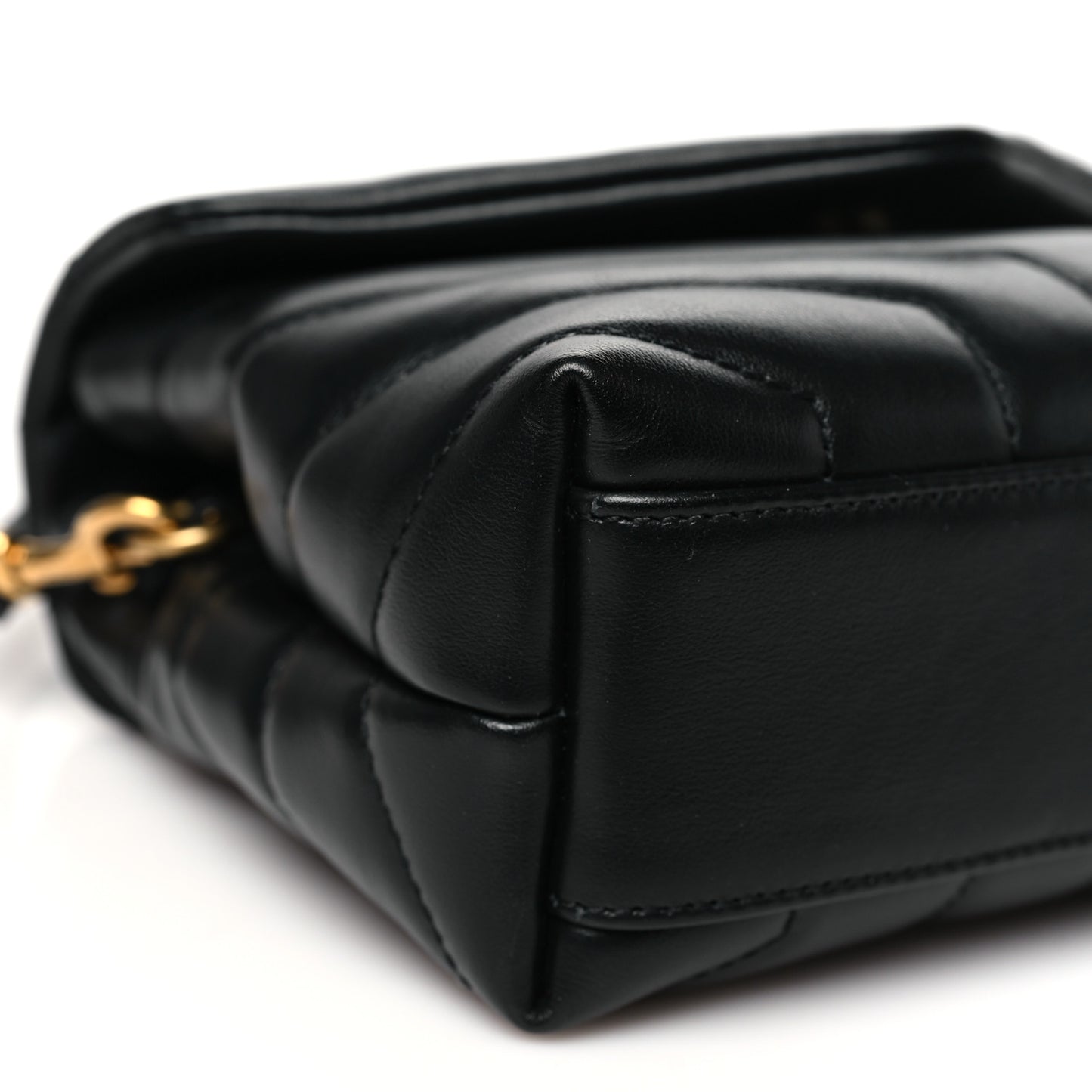 Calfskin Y Quilted Monogram Toy Loulou Crossbody Bag Black