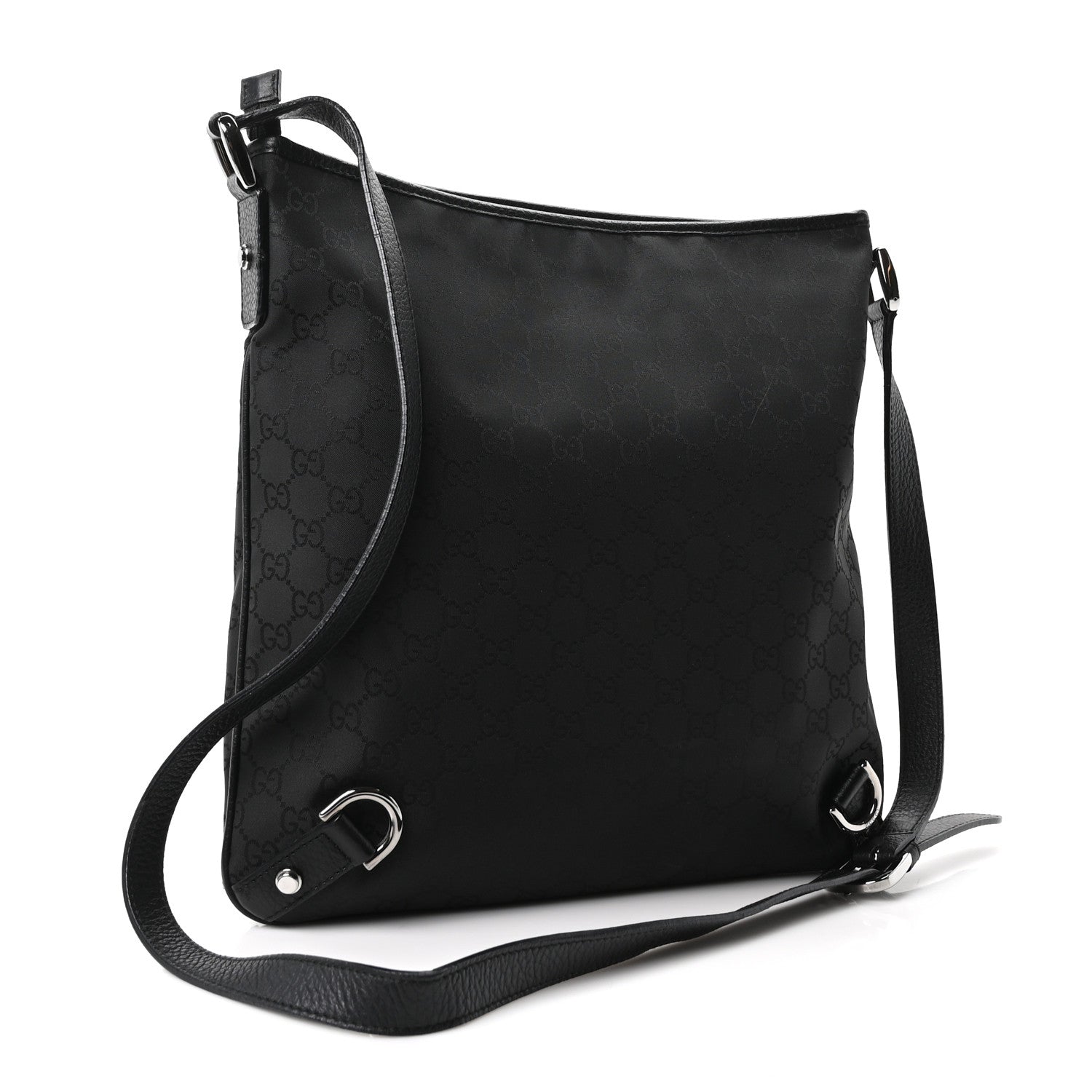 Gucci Nylon Monogram Abbey Messenger Bag Black 3 of 10