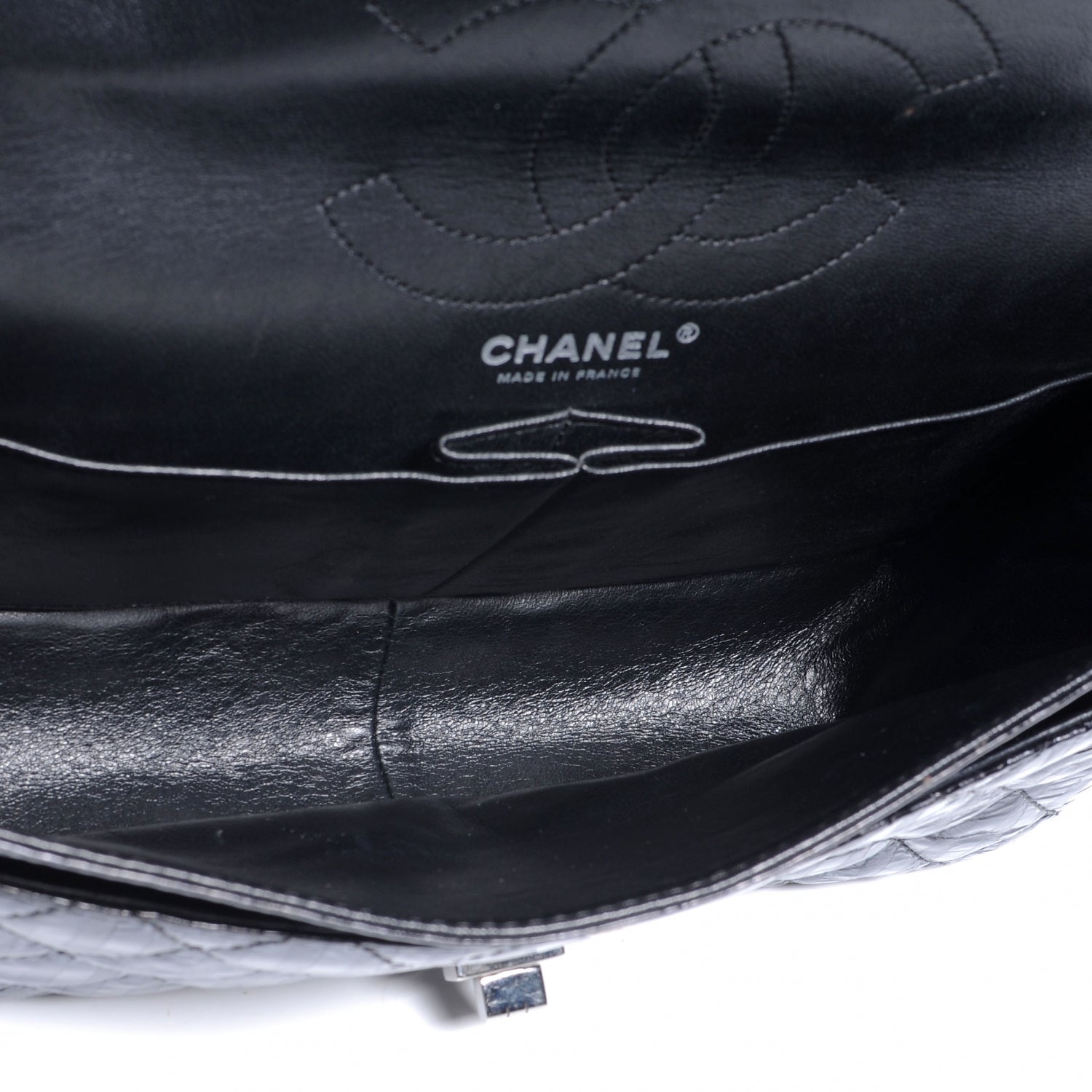 Chanel Metallic Striped 2.55 Reissue 226 Flap Black 6 of 7