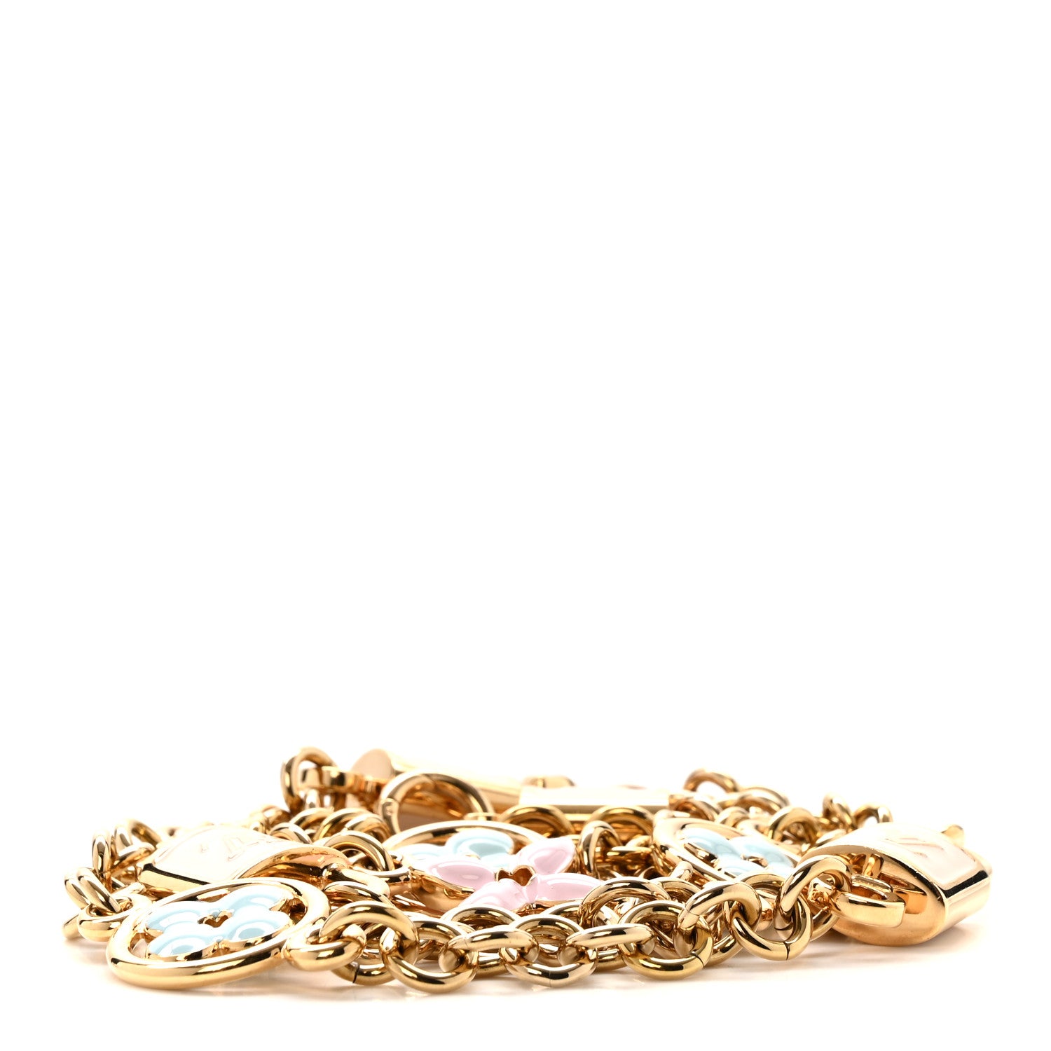 Louis Vuitton Enamel Flower Lock Capucines Chain Strap Gold Multicolor 2 of 3