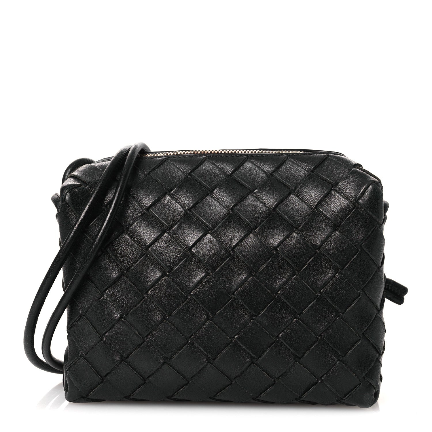 Bottega Veneta Nappa Intrecciato Mini Loop Camera Bag Black