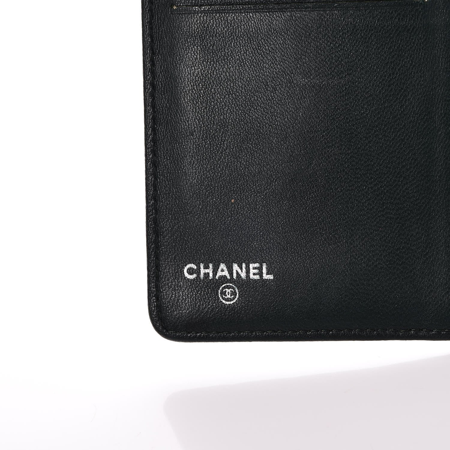 Chanel Lambskin Camellia Embossed Yen Wallet Green 6 of 9