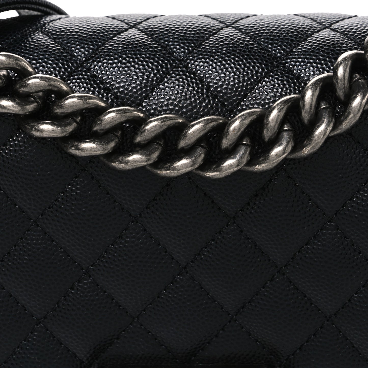Caviar Quilted Small Boy Flap Black