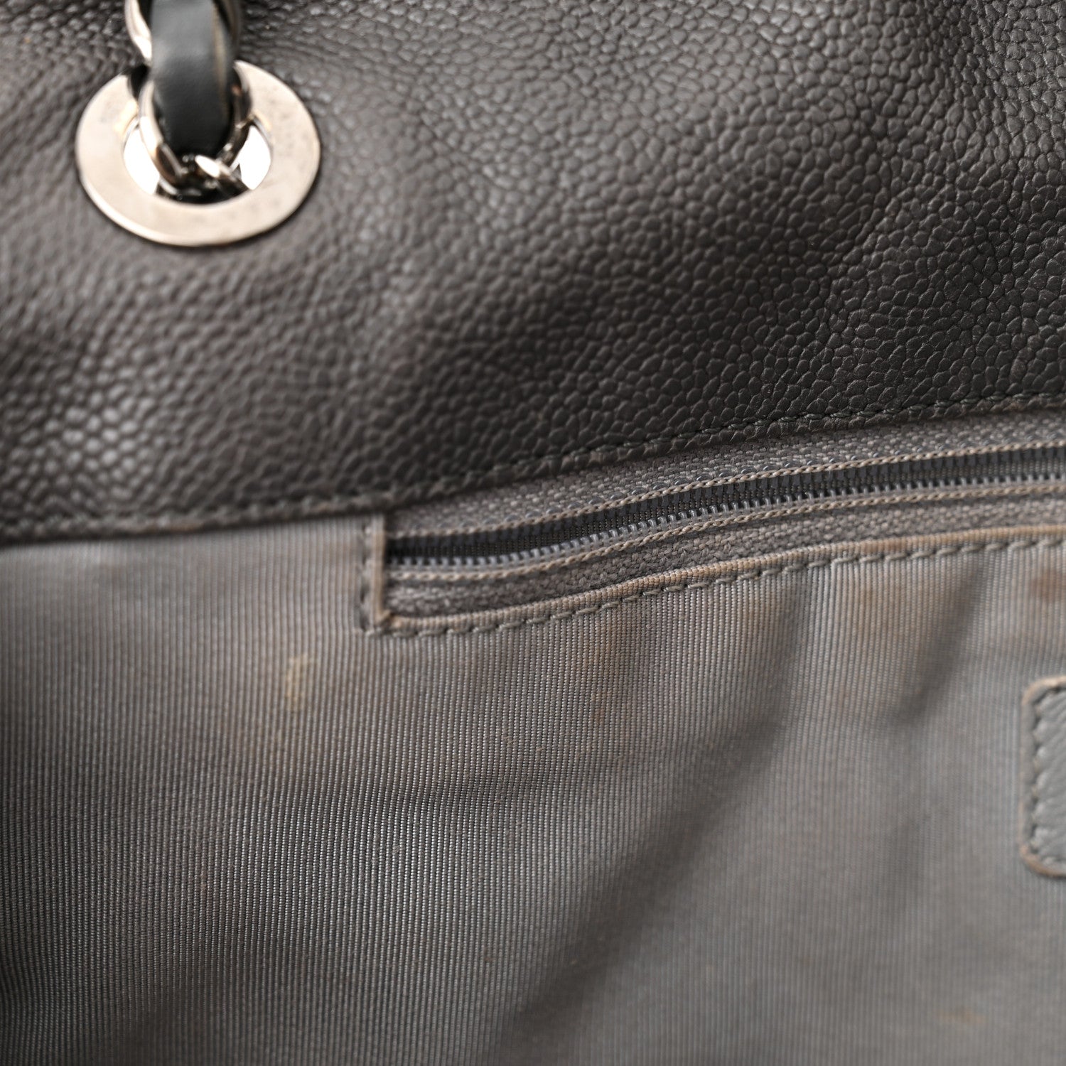 Chanel Caviar Quilted Large French Riviera Flap Dark Grey 13 of 13