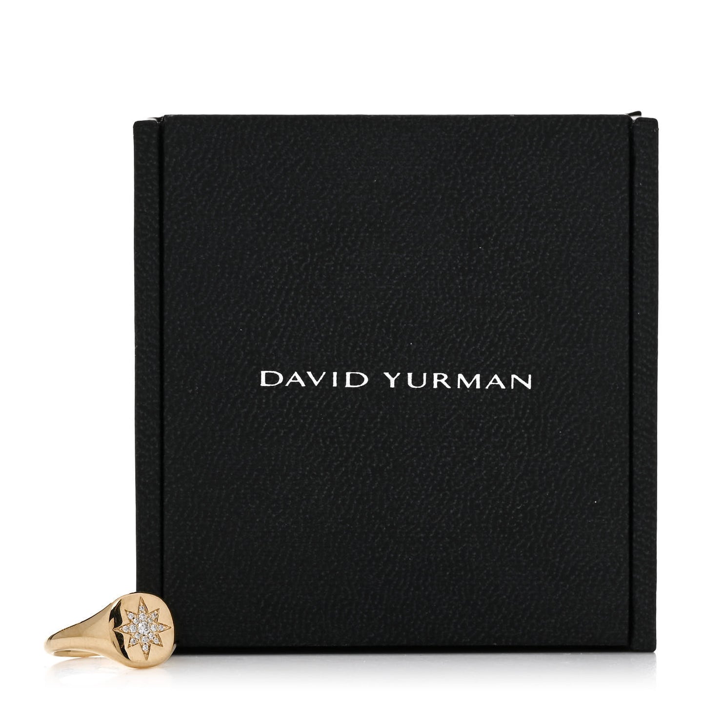 18K Yellow Gold Diamond Cable Collectibles Compass Pinky Ring 44 3