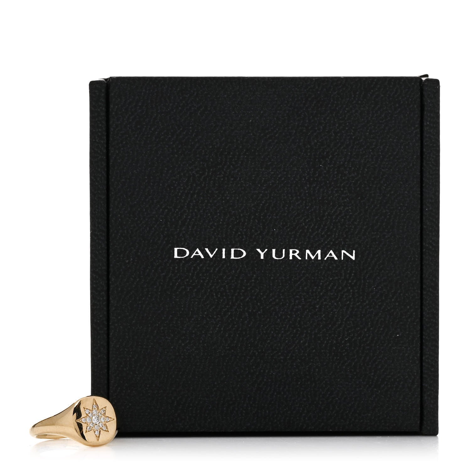 David Yurman 18K Yellow Gold Diamond Cable Collectibles Compass Pinky Ring 44 3 6 of 6