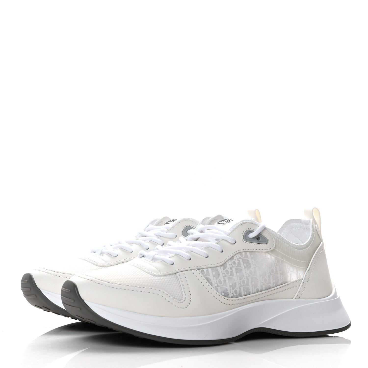 Christian Dior Suede Technical Mesh Oblique Mens B25 Runner Sneaker 41 White 3 of 9