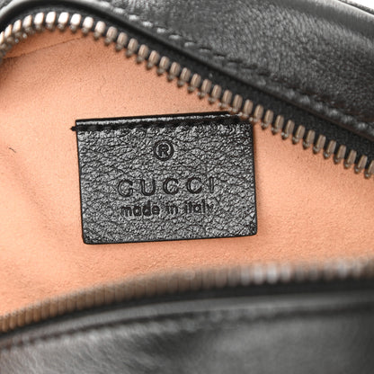 Gucci Azalea Calfskin Matelasse Heart Mini GG Marmont Round Shoulder Bag Black 5 of 8