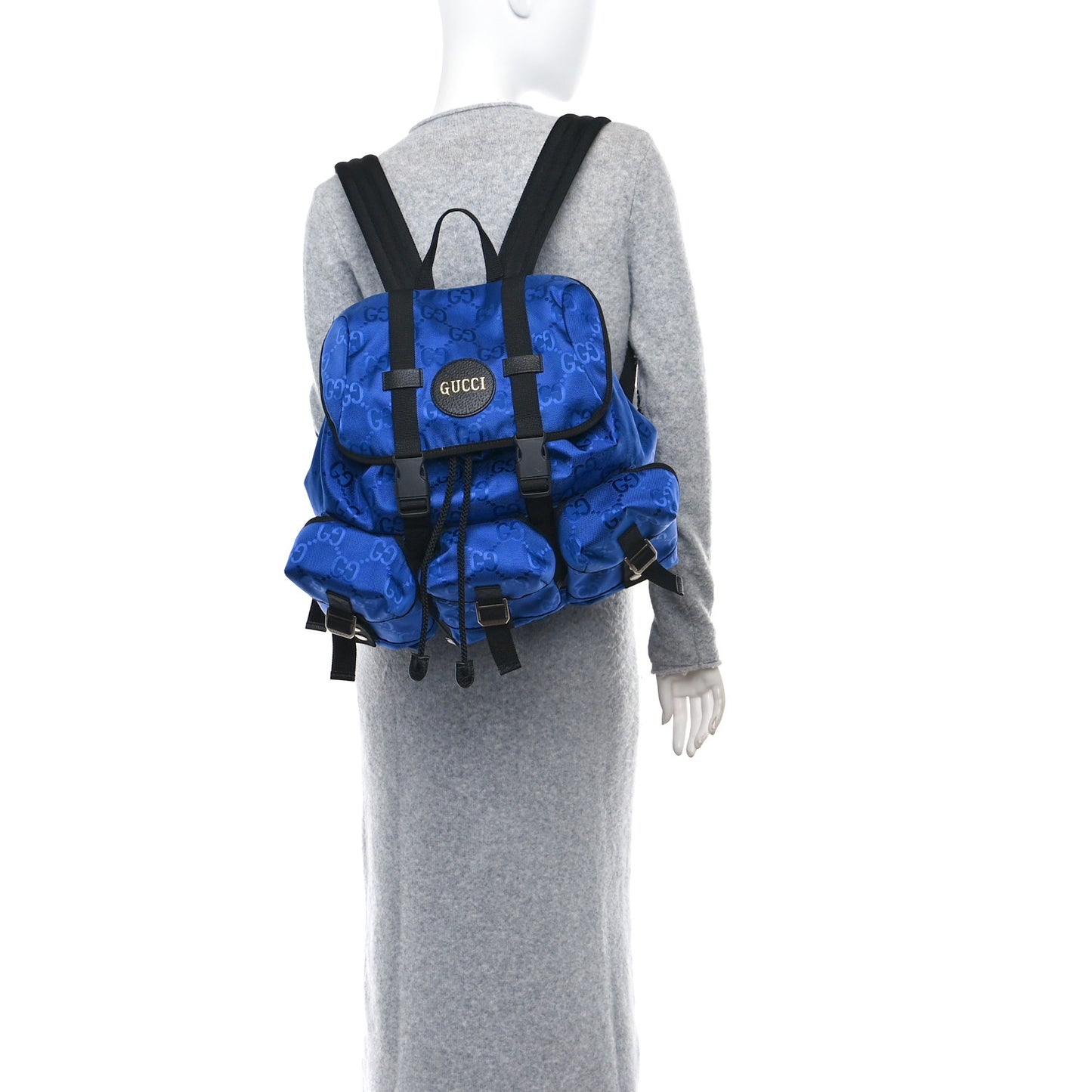 Econyl Nylon Monogram Off The Grid Utility Pocket Backpack Guilted Blue Black