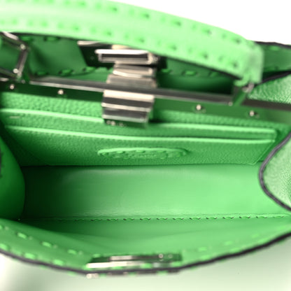 Fendi Cuoio Roma Sellerissima Nappa Sintetica Tape Stitch Small Peekaboo I SEE U Satchel Edamame 6 of 11