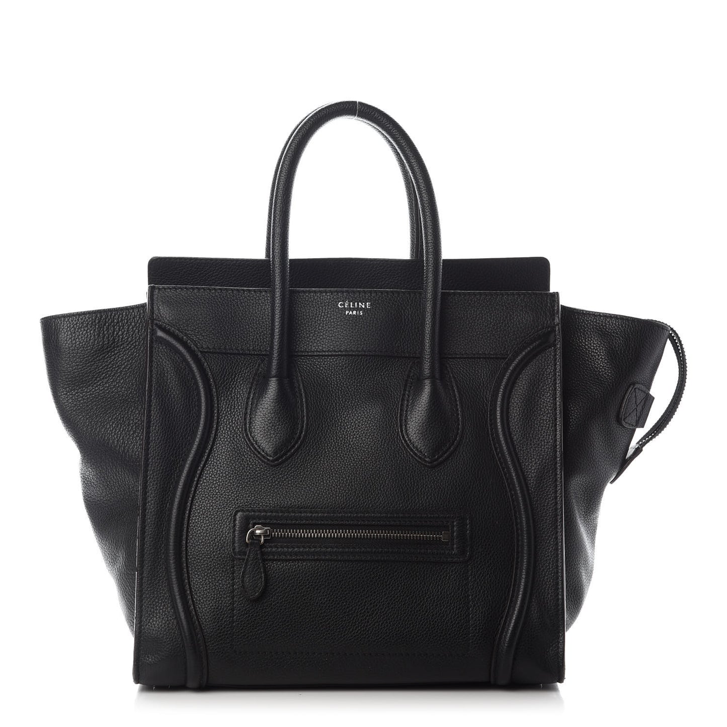 Drummed Calfskin Mini Luggage Black