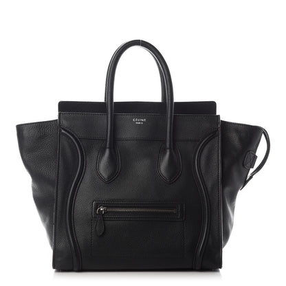 Celine Drummed Calfskin Mini Luggage Black 1 of 8