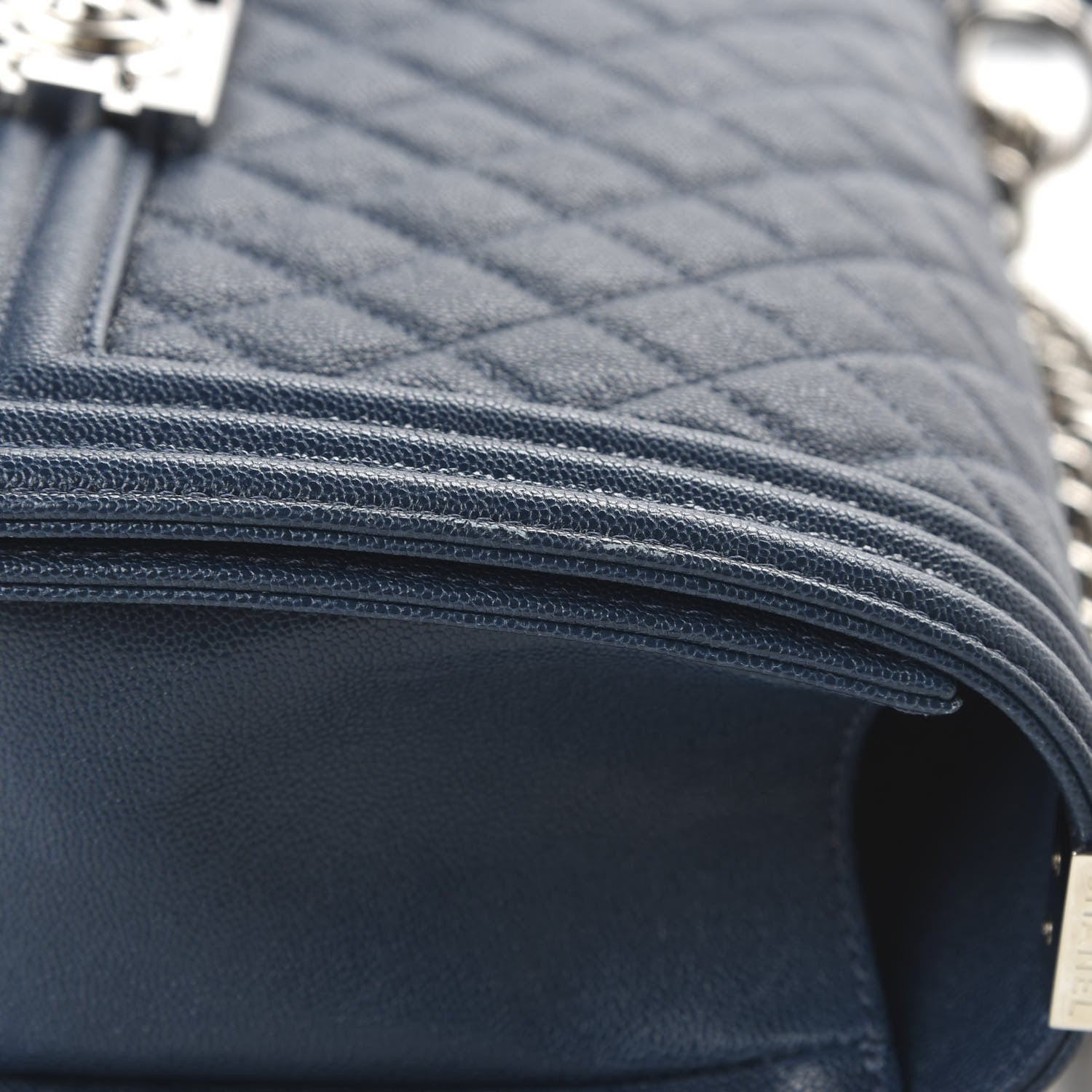 Chanel Caviar Quilted Medium Boy Flap Navy 8 of 11