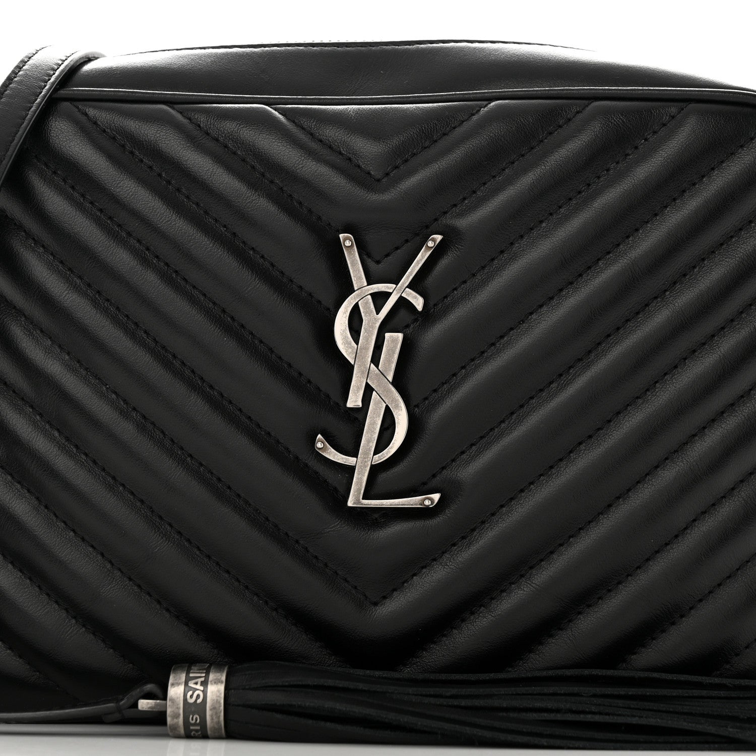 Saint Laurent Calfskin Matelasse Monogram Lou Camera Bag Black 7 of 12