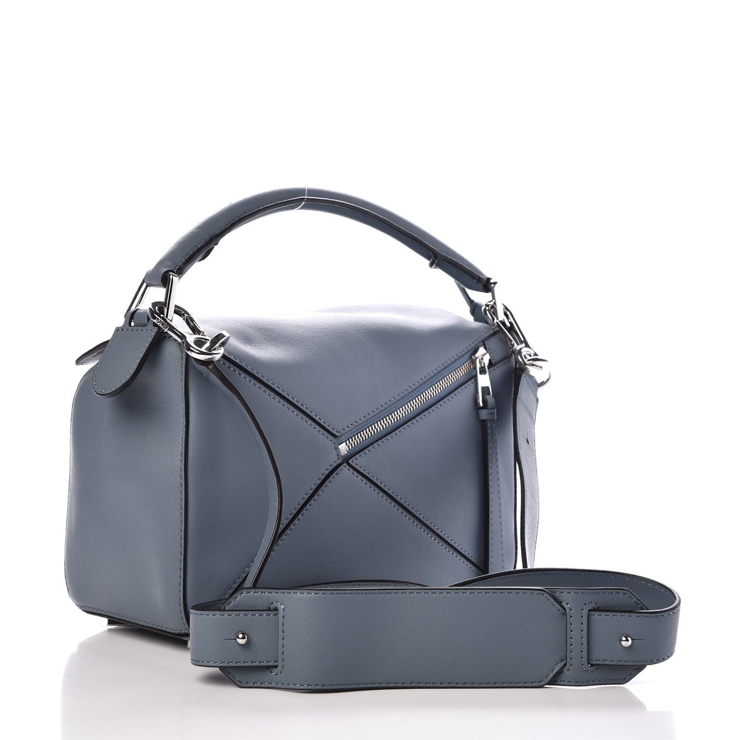 Calfskin Small Puzzle Shoulder Bag Light Blue