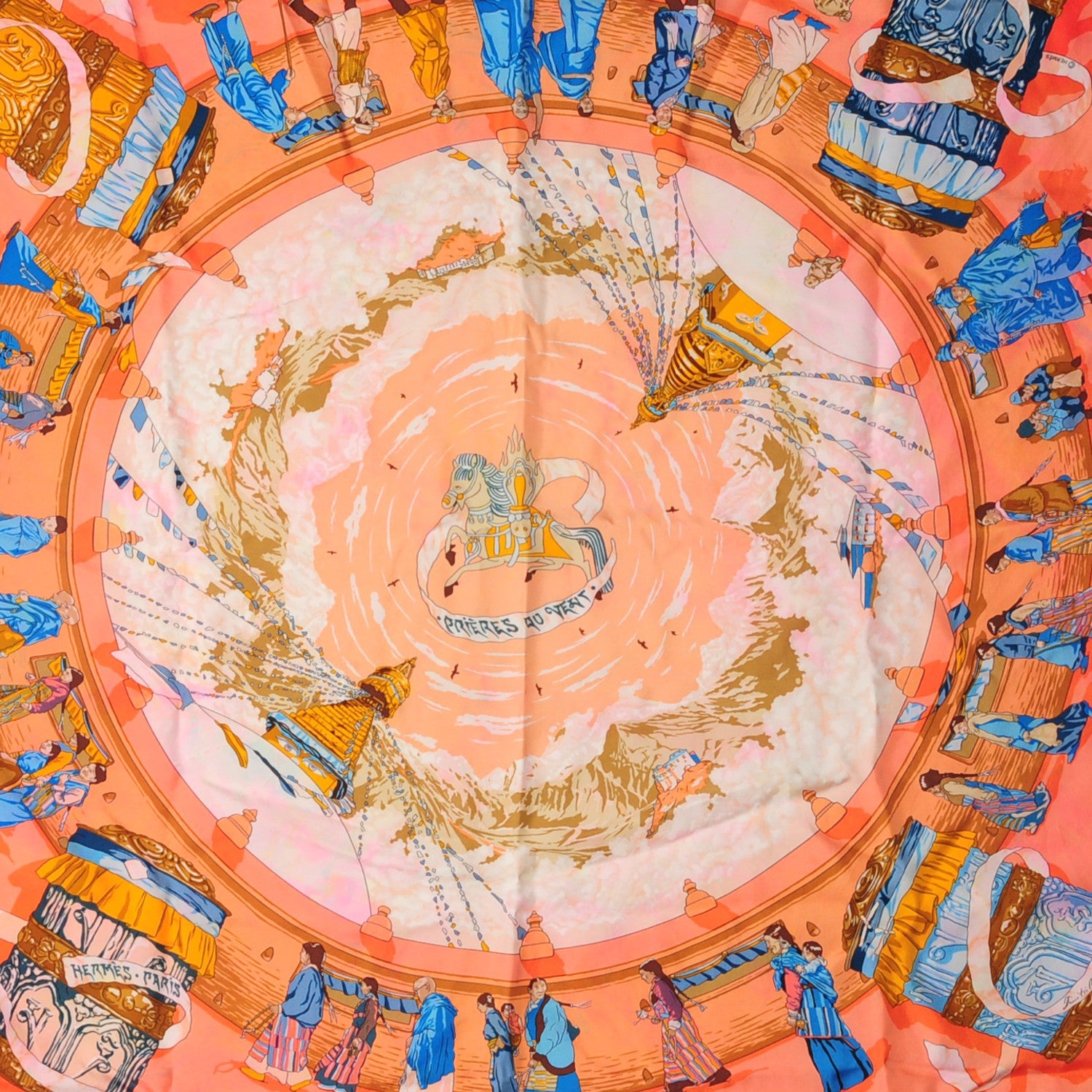 Hermes Silk Prieres au Vent Scarf 90 1 of 8