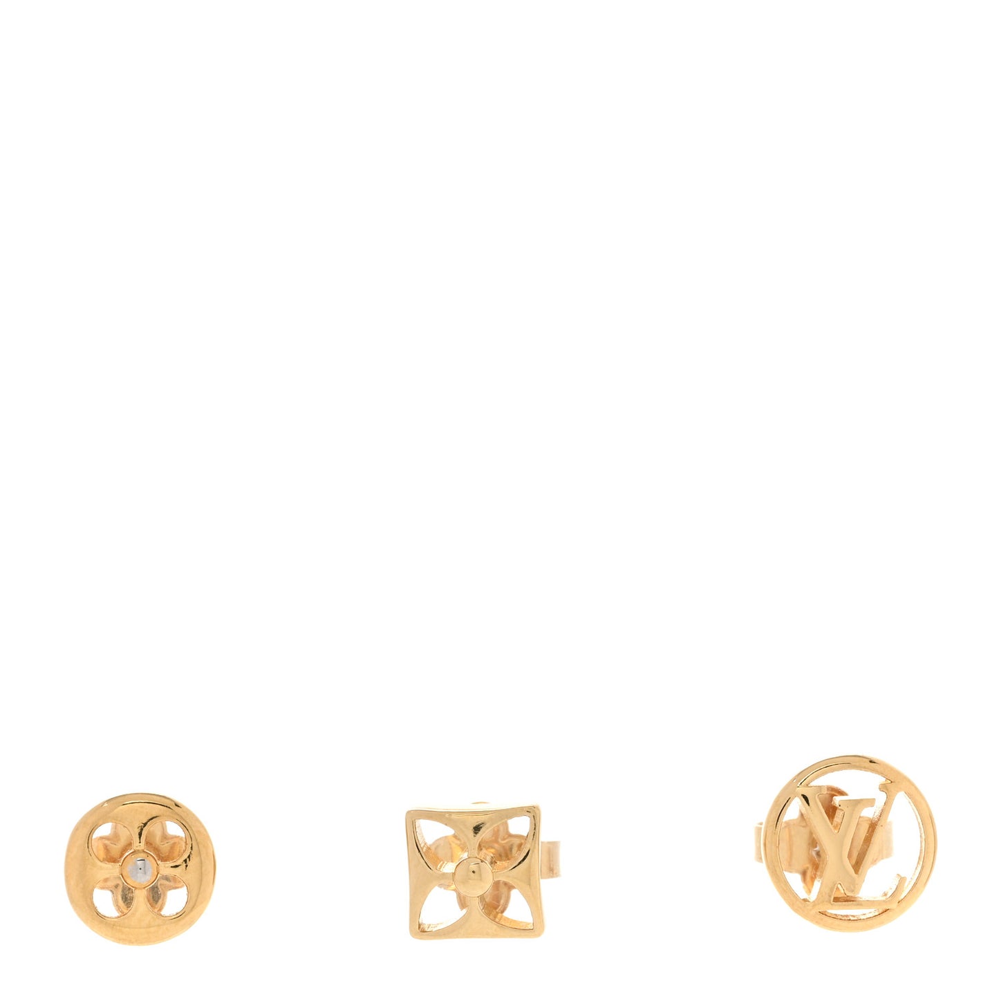 Metal Crazy In Lock Earrings Set Gold