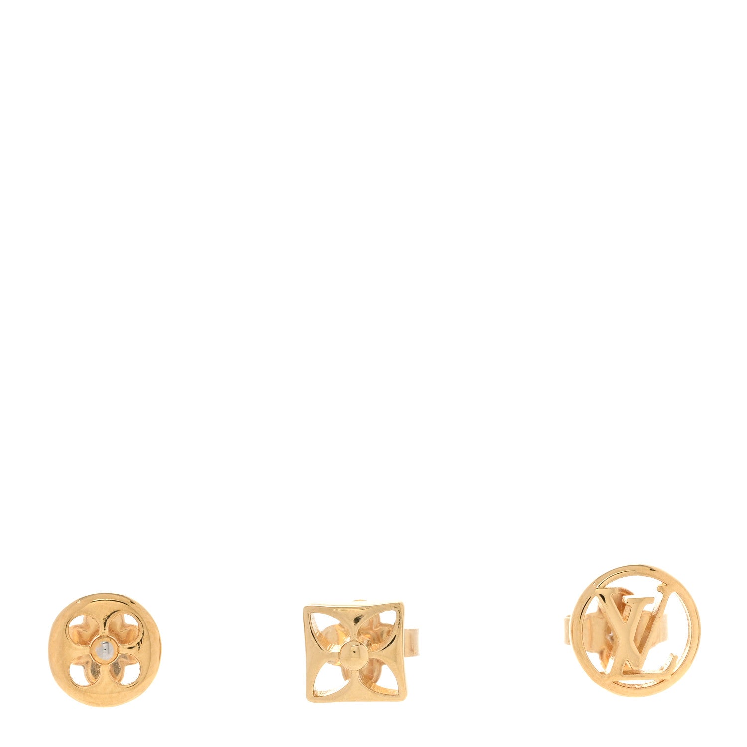 Louis Vuitton Metal Crazy In Lock Earrings Set Gold 1 of 4