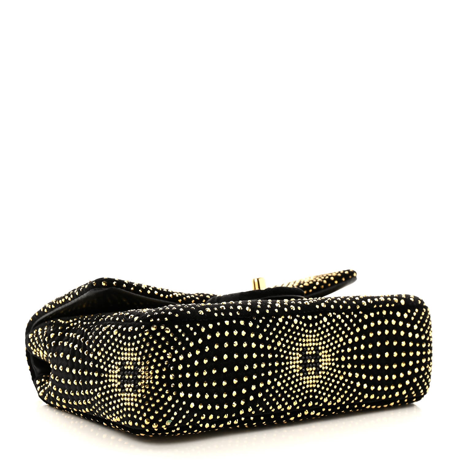 Chanel Velvet Strass Evening Flap Bag Black Gold 4 of 11