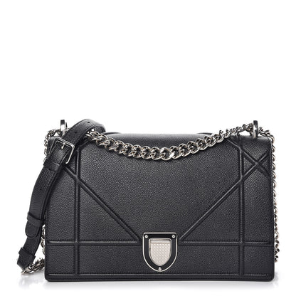 Christian Dior Grained Calfskin Medium Diorama Flap Bag Black 1 of 18