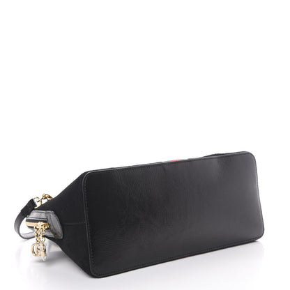 Gucci Suede Patent GG Web Medium Ophidia Top Handle Dome Bag Black 3 of 9