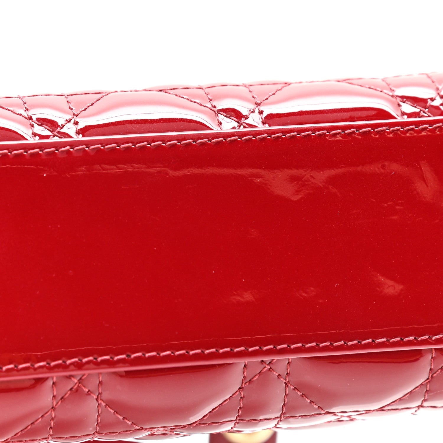 Christian Dior Patent Cannage Mini Lady Dior Red 11 of 12