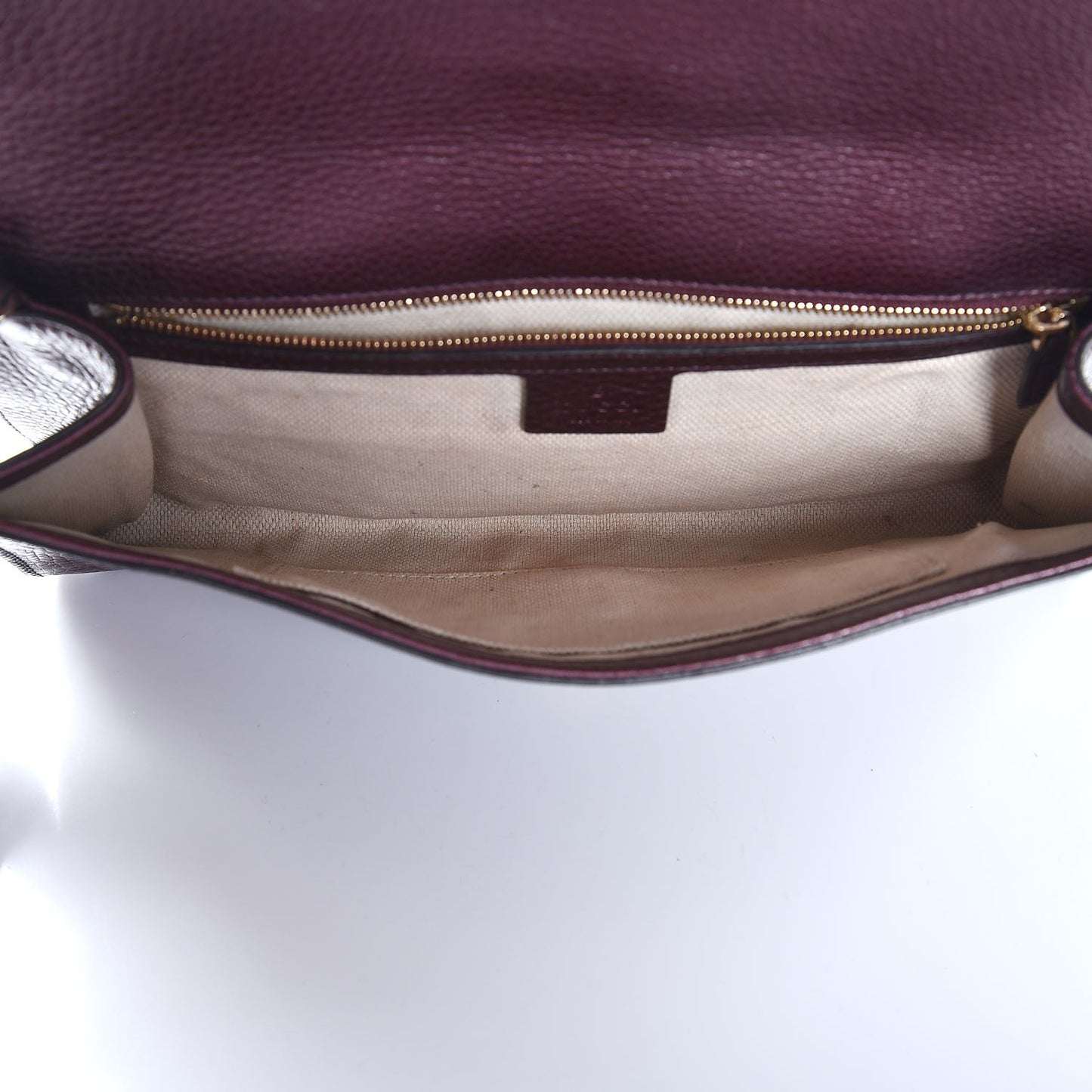 Metallic Cellarius Calfskin Medium Soho Clutch Classic Burgundy