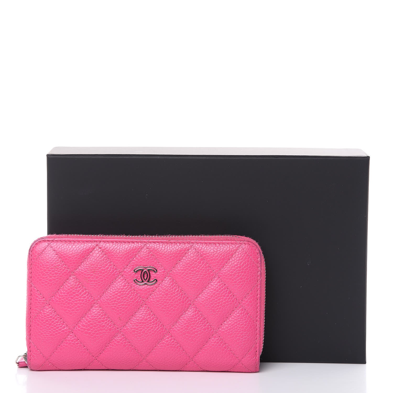 Chanel Caviar Quilted Medium Zip Around Wallet Pink 20 of 20