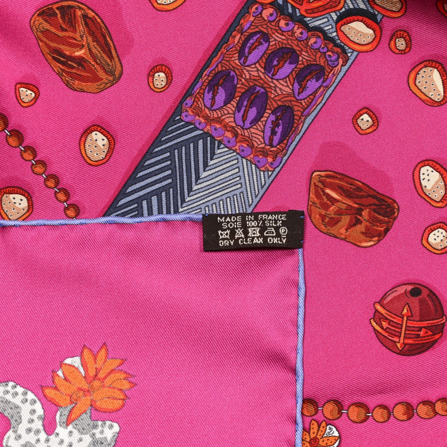 Hermes Silk Chemins De Corail Scarf 90 Fuchsia Gris Bordeaux 3 of 5