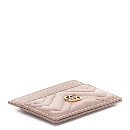 Gucci Calfskin Matelasse GG Marmont Card Holder Porcelain Rose 4 of 6