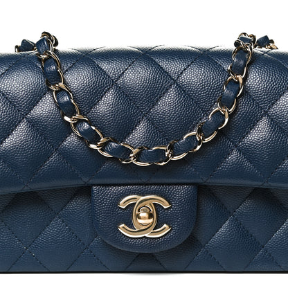 Chanel Caviar Quilted Mini Rectangular Flap Navy 10 of 10