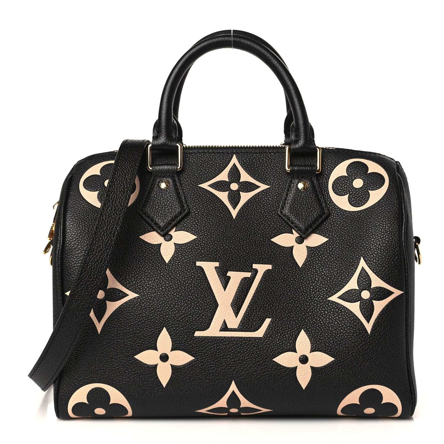 Empreinte Monogram Giant Speedy Bandouliere 25 Black Beige