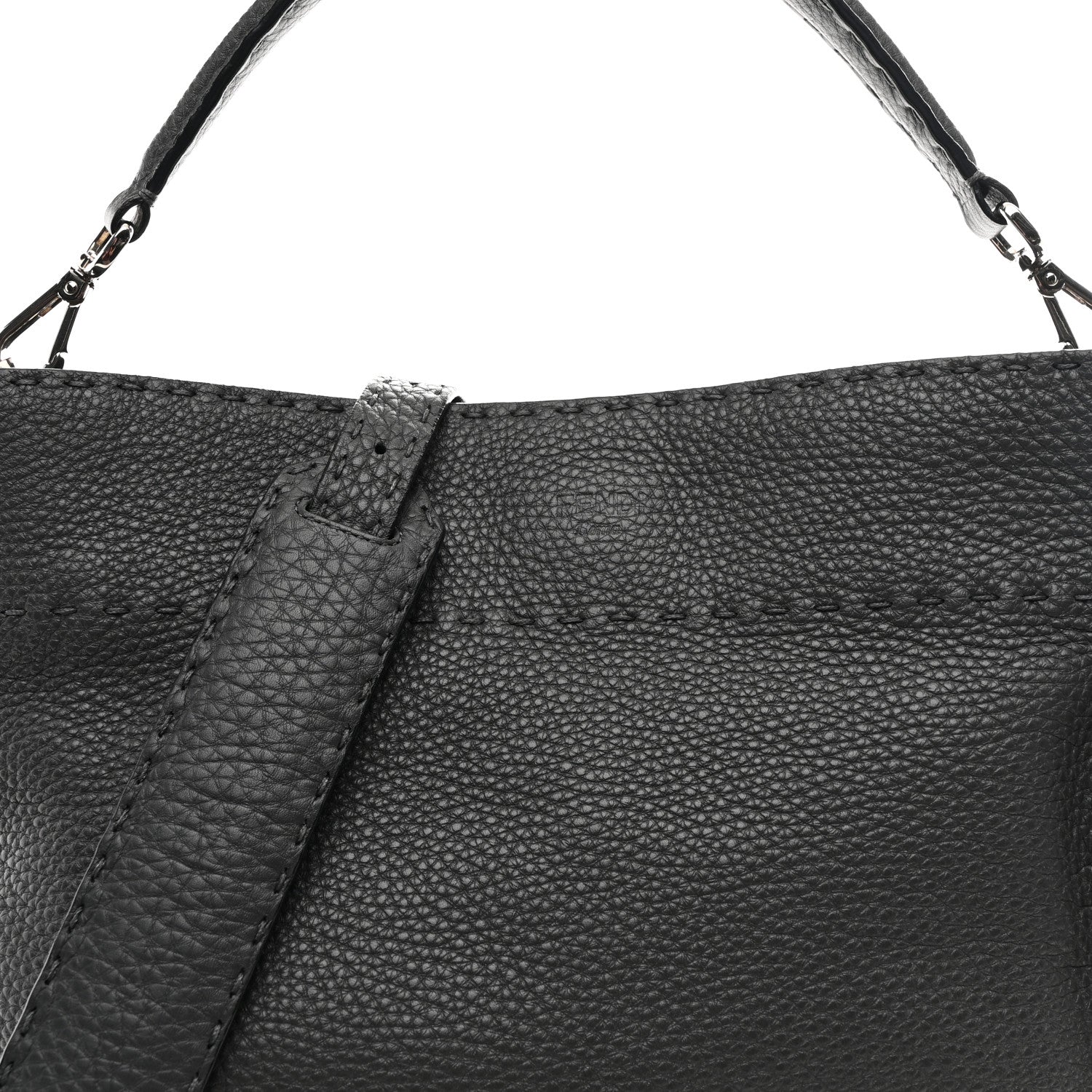 Fendi Cuoio Romano Selleria Small Anna Bucket Bag Asfalto 8 of 10